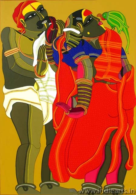 Thota Vaikuntam Couple with Parrot